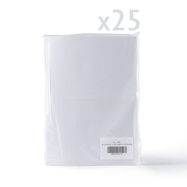 Linen Cards & Envelopes Packs White 210 x 300 x 20 mm