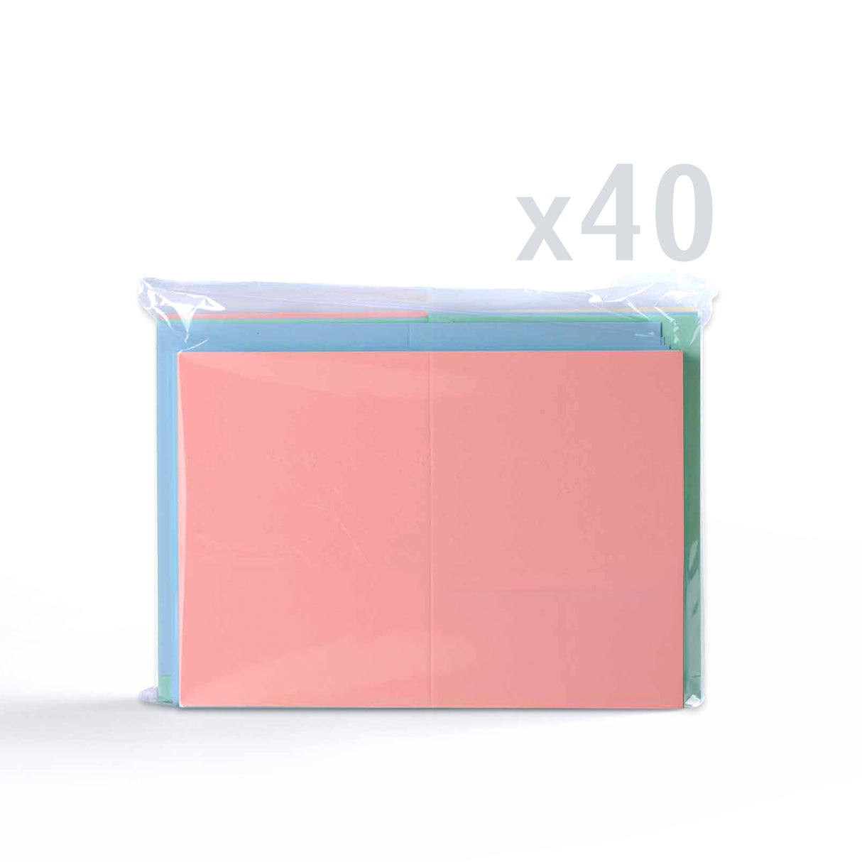 Gemengde pastelkleurige kaarten van 225 g/m² en bijpassende enveloppen van 100 g/m²