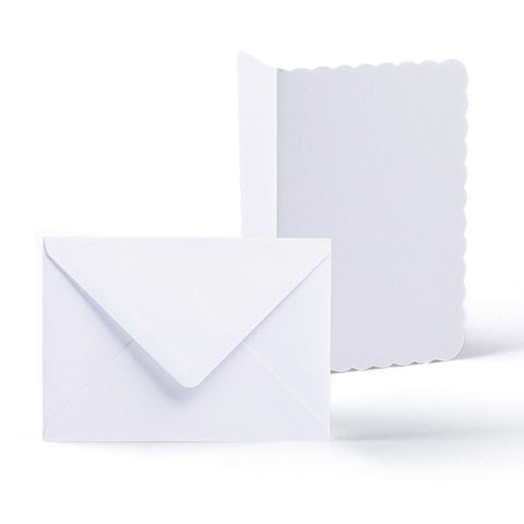 White Scalloped Cards & Envelopes Pack