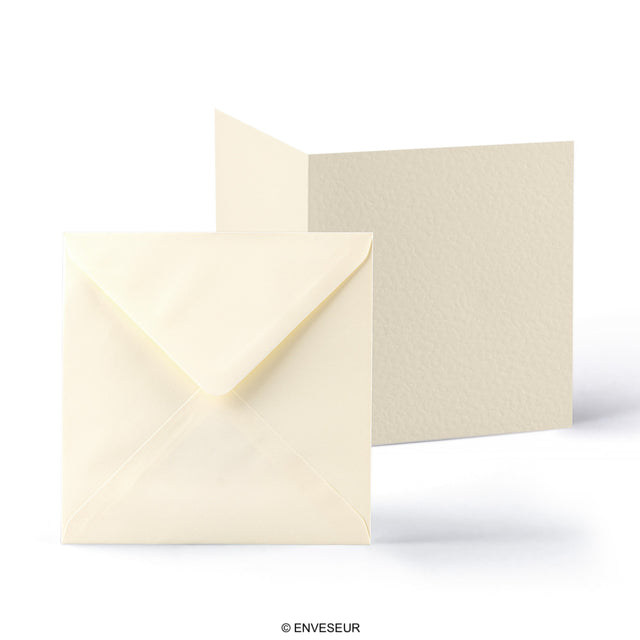 Hammered Cards & Envelopes Pack Ivory 155 x 310 x 30 mm