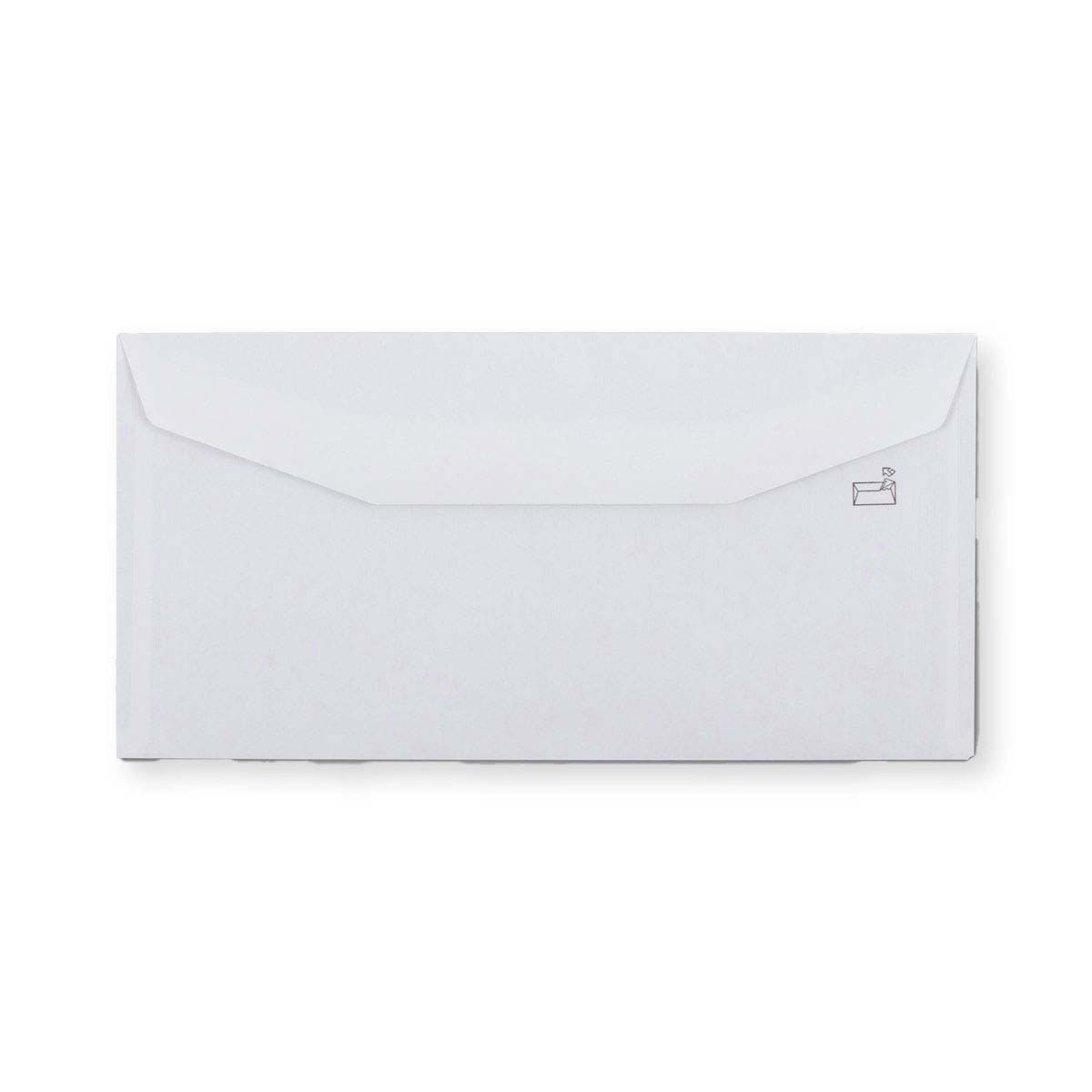 Witte envelop met binnendruk 110x220 mm (DL) 80gr/m²