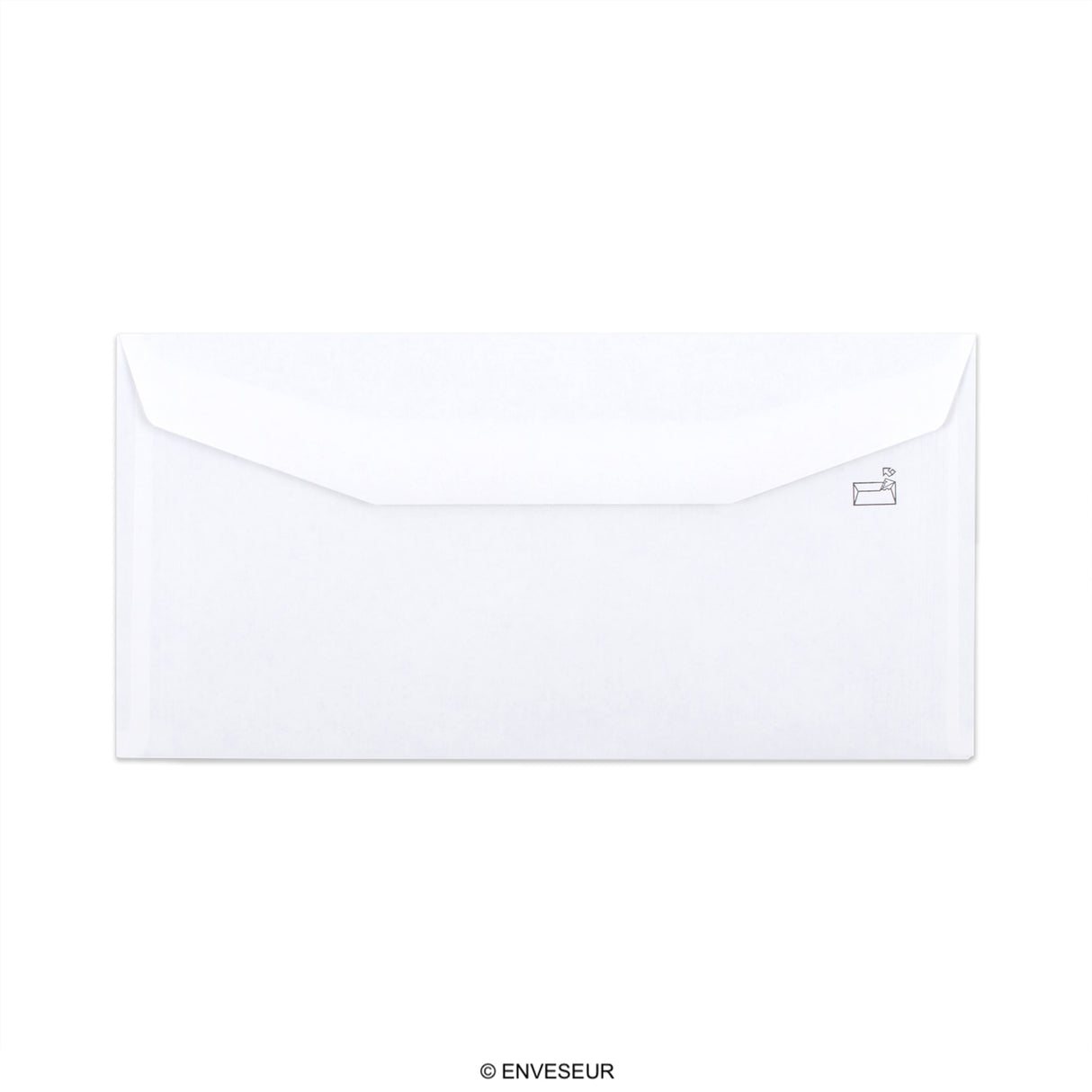 Witte envelop met binnendruk 110x220 mm (DL) 80gr/m²