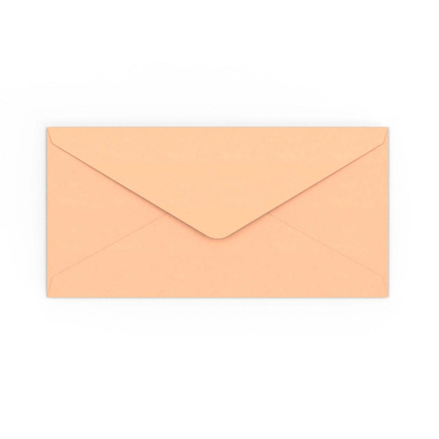DL Salmon Pink Gummed V-Flap Envelope (110 x 220mm)