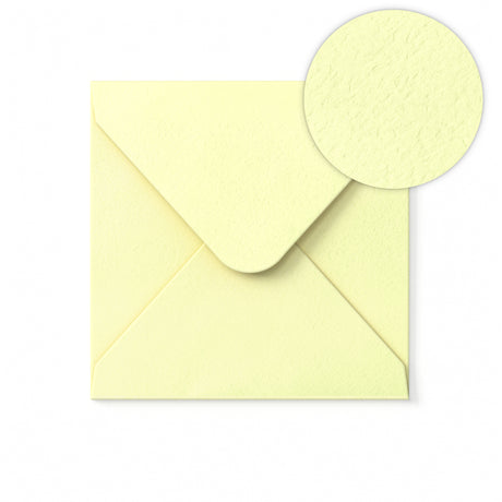 Ivoorkleurig Kuvert met Hamerslagmotief 155x155 mm