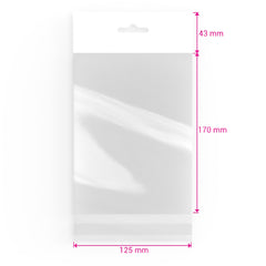 Cello Bags (With Header) Clear 170 x 125 mm
