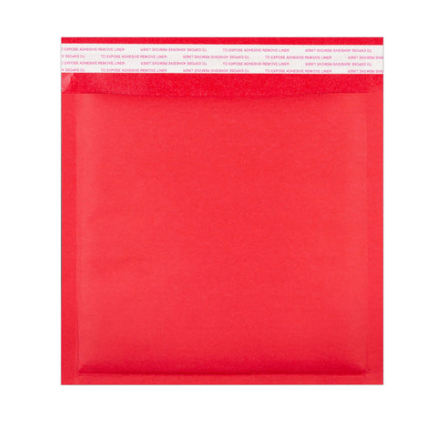 Coloured Kraft Paper Bubble Bag Mailers Red 165 x 165 mm