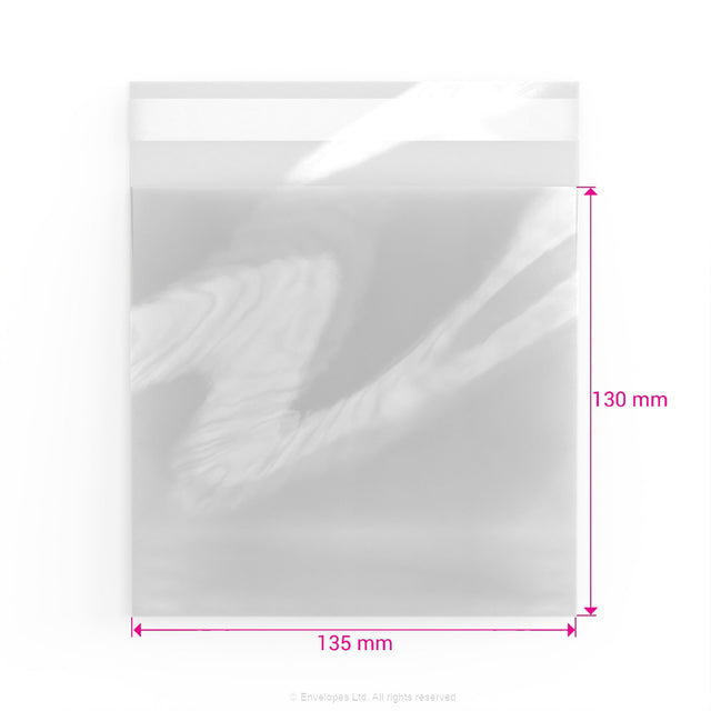 Cello Bags (Non-Header) Clear 130 x 135 mm