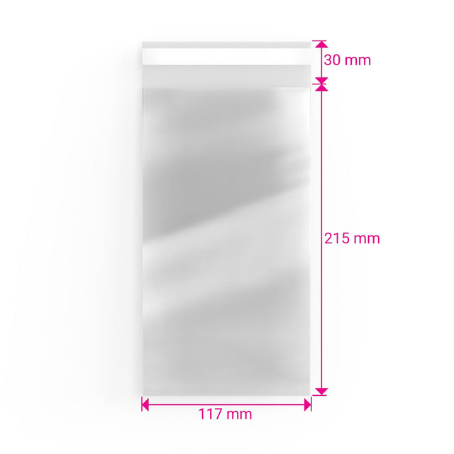 Cello Bags (Non-Header) Clear 215 x 117 mm