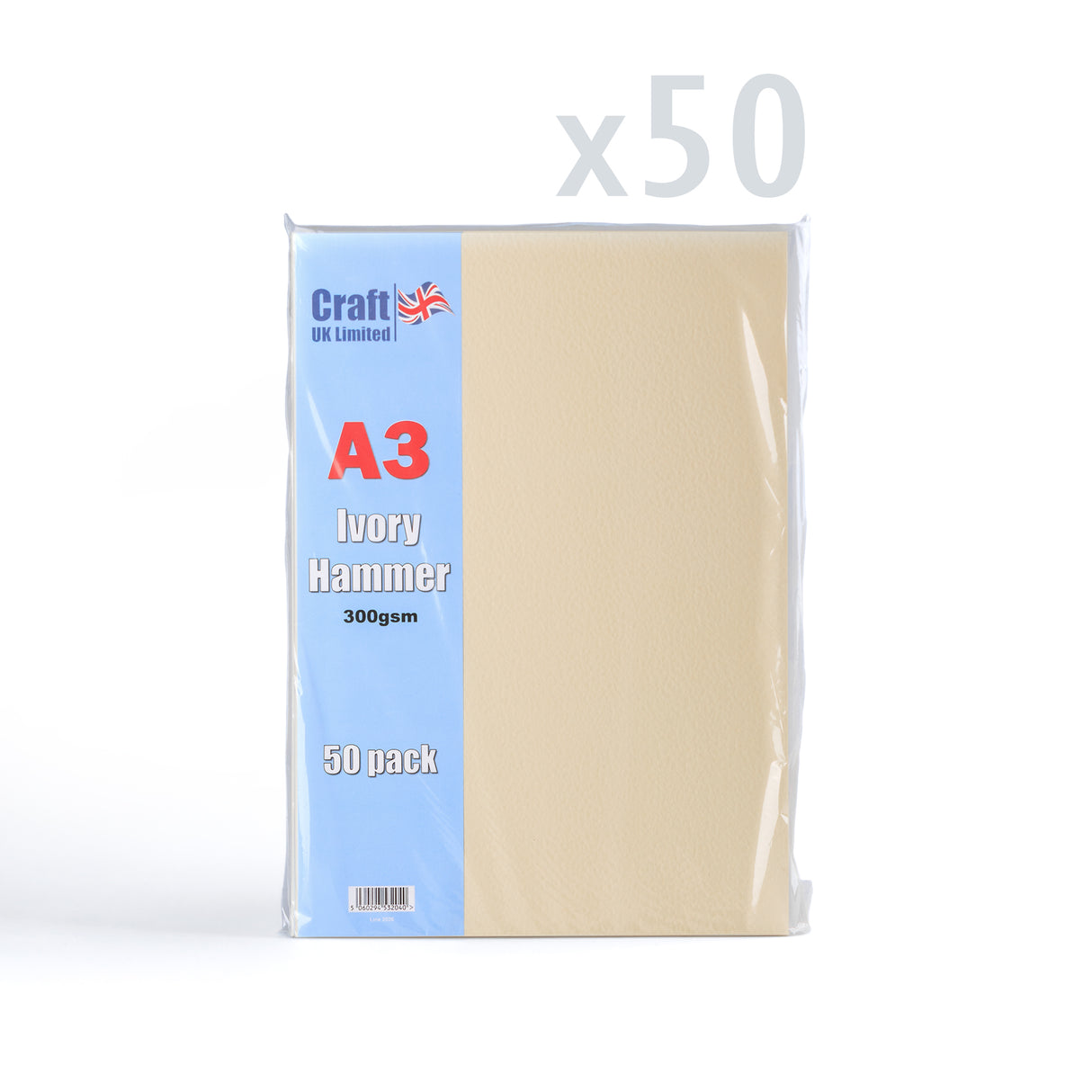 Gehamerde Kaart 300 g/m² Pak van 50 stuks