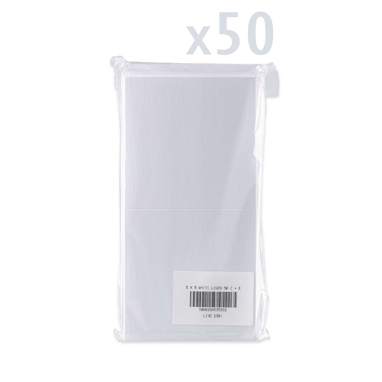 Kaarten en enveloppen met linnenstructuur – verpakking