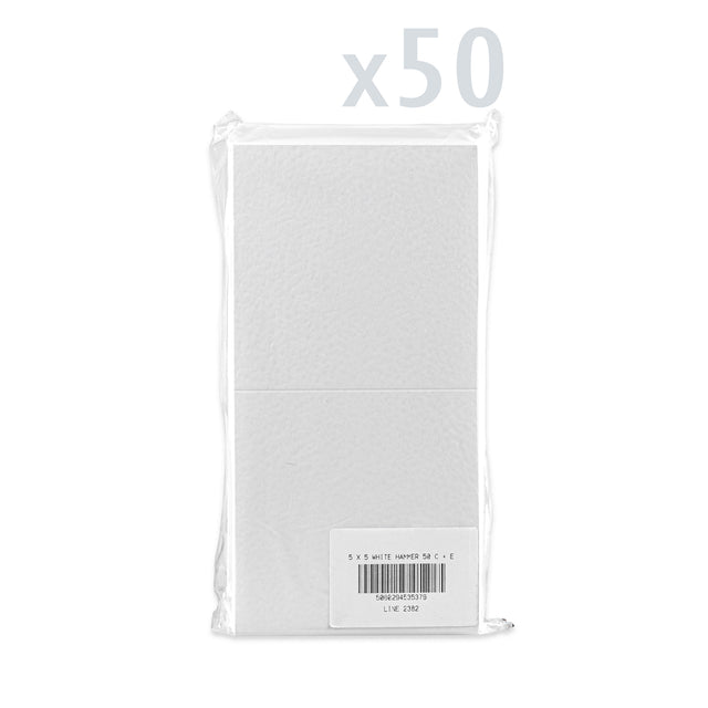 Hammered Cards & Envelopes Pack White 135 x 260 x 30 mm