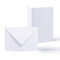 White Scalloped Cards & Envelopes Pack White 114x162 mm + 105x148 mm