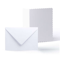 White Scalloped Cards & Envelopes Pack White 162x229 mm + 148x210 mm
