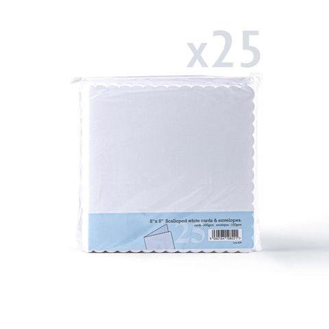 White Scalloped Cards & Envelopes Pack