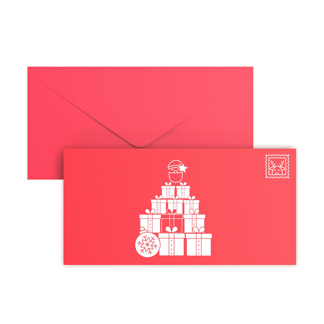 Christmas Santa Clause Envelopes Dark Red 110 x 220 mm (DL)