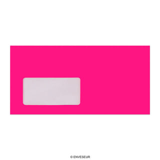 110x220 mm (DL) Neon Roze Envelop met Venster