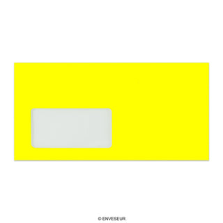 110x220 mm (DL) Neon Geel Envelop met Venster