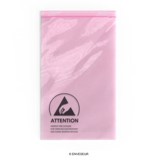 Roze antistatische zakken (ESD) met gripsluiting