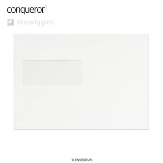 162x229 mm (C5) Briljant Wit Conqueror Geweven Envelop